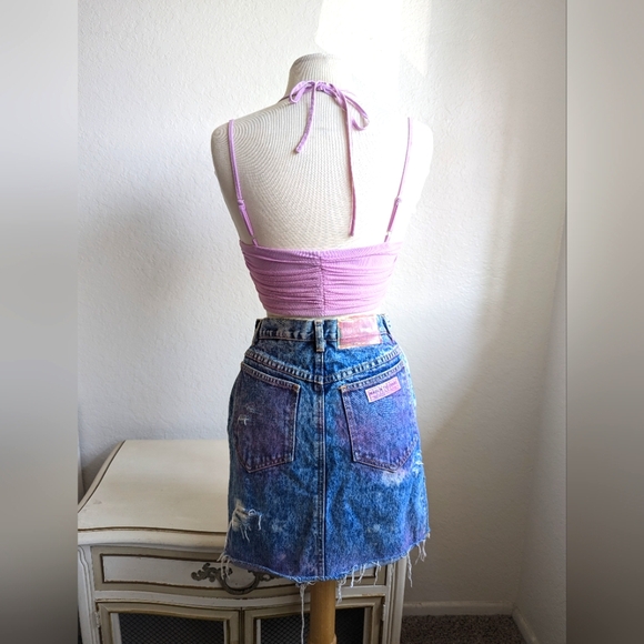 Made in the Shade Dusted Denims Vintage Denim Jean Skirt 🦋 Distressed Om - Picture 10 of 10